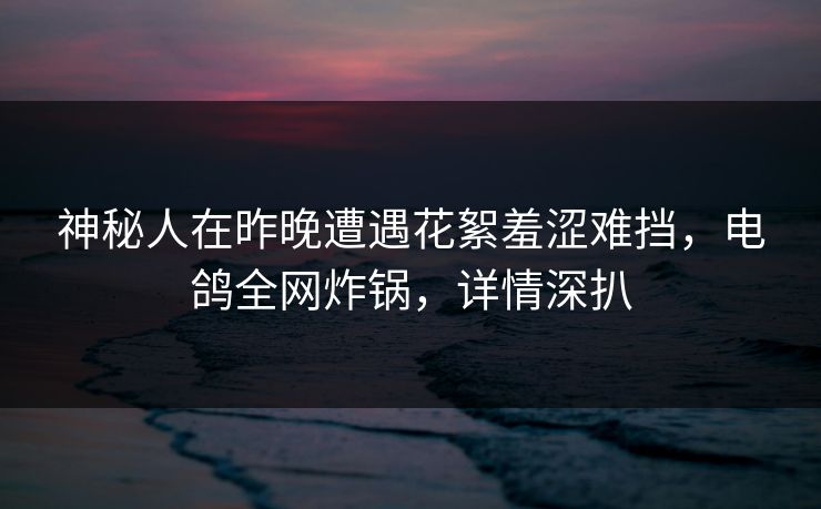 神秘人在昨晚遭遇花絮羞涩难挡，电鸽全网炸锅，详情深扒