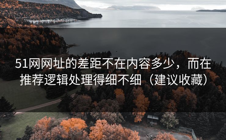 51网网址的差距不在内容多少，而在推荐逻辑处理得细不细（建议收藏）